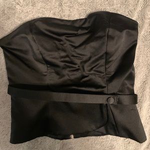Moda International Black Satin two piece gown P4